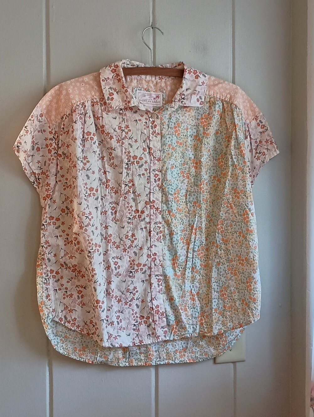 Pink Floral Patchwork Blouse